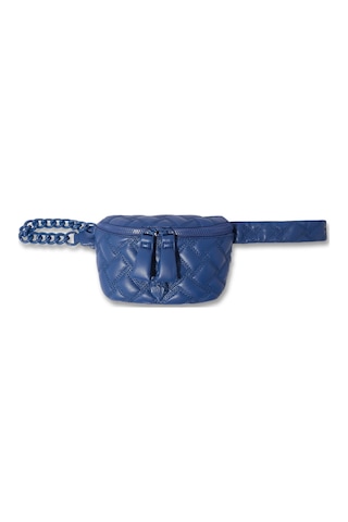 Kurt Geiger Kensington Deri Bel Çantası 20x12x5 Cm Zincirli Ve Kartal Figürlü Tasarım Mavi