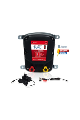 Puhu Güneş Enerjili Elektrikli Çit Cihazı 8 Joule 60w Panel + 12v/42ah Jel Akü