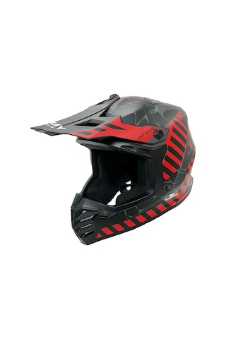 Sway 618 Alert Çocuk Cross Kaskı Bisiklet Motosiklet Enduro Kask Xl Beden Siyah Kırmızı Çocuk Kaskı Mavi - Kırmızı