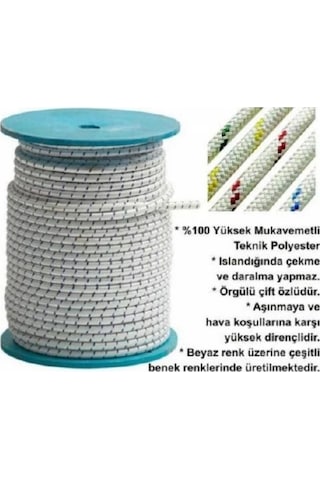 İskota İpek İp Halat, Beyaz, 6 Mm, 1 Kg 32/33 M