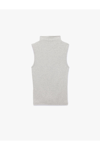 Koton Modal Karışımlı Slim Fit Dik Yaka Kolsuz Atlet Gri Melanj 7wal30033ık