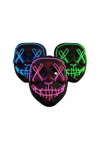 Gld-spt- Işıklı Led Maske Parti Eğlence Maskesi Hallowen Neon Maske