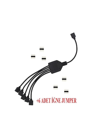 Alfais 4377 RGB Şerit 4 Pin LED Çoklayıcı Splitter Tek Kumanda 5 Çıkış