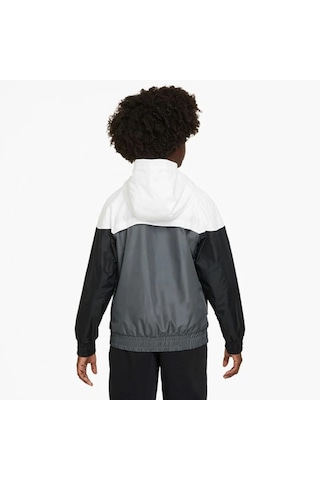 Nike Sportswear Windrunner Kapüşonlu Su Geçirmez Ceket Beyaz-gri-siyah'