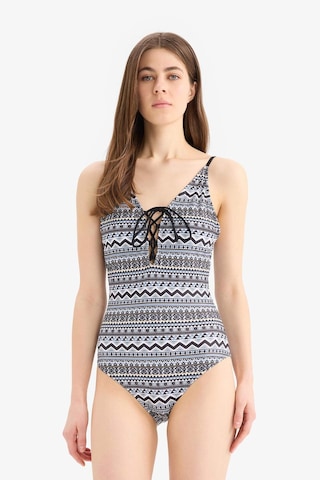 Defacto Regular Fit Etnik Desenli Mayo-fall İn Love T3656az25smbk81 Siyah