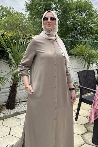 Rabia Şamlı Başak Pantolonlu Takım Vizon Normal