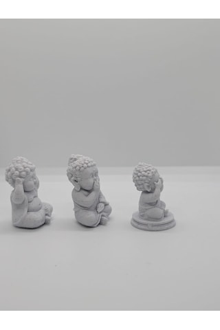 3 Lü Mini Buddha Heykeli Seti Meditasyon & Zen Dekoratif Obje
