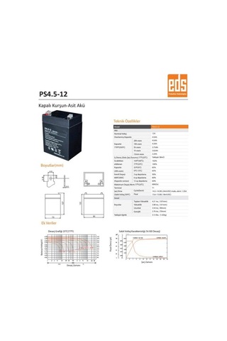 Unıtech Bakımsız Kuru 12v/4,5a Akü