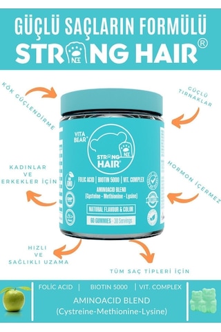 Strong Hair Gummy Vitamin 60 Adet