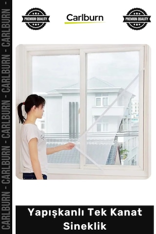 Tülsineklik 125x75 Cm İnce Dokulu Tül Pratik Montaj Pencere Kapı Uyumlu Yapışkanlı Tek Kanat Sinekl