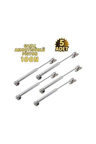5 Li Dolap Kapak Pistonu Mutfak Dolabı Gazlı Amortisör 100n 27cm Metalik Gri