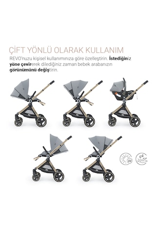 Huggy Revo 5 İn 1 Travel Sistem Bebek Arabası Latte