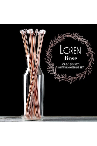 Loren Rose 35cm Örgü Şişi Seti