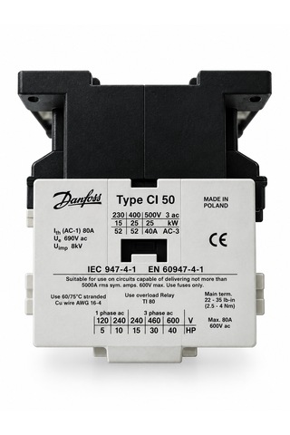 Danfoss Cı 50 Güç Kontaktörü 52a 25kw 3 Kutuplu