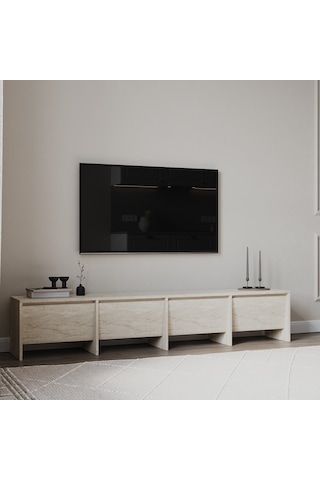 Laris 180 cm Tv Ünitesi – 4 Kapaklı, Traverten Desenli