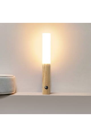 Monyee Nüfus Algılama Akıllı Gece Lambası, 4m 120 Algılama, 2700k-3000k Islak Beyaz Işık, 800mah Pil, Ceviz Ağacı Rengi, Manyetik Montaj Diğer