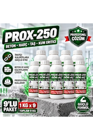 Prox -250 9'lu Harç-taş-kum-beton Eritici Lavabo Açıcı 1 Kg