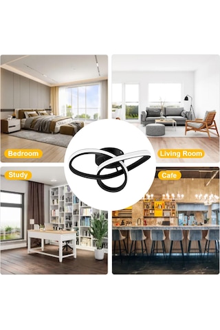 Neoglint Led Tavan Işık Koridor Işıkları Kavisli Tasarım Tavan Lambaları Yatak Odası İçin 3 Renkli Işık Siyah