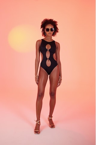 Holly Lolly Cutout Kesim H Aksesuarlı Daring Mayo Siyah