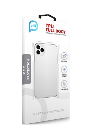 Piili Apple iPhone Uyumlu 15 Pro Max Tpu Full Body Arka Yüzey Koruyucu