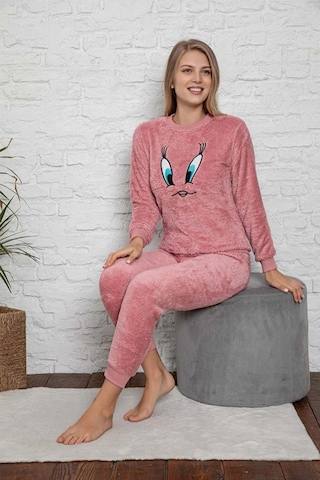 Kadın Kışlık Peluş Pijama Takımı Tweety Takım Tampap 8170- 1006 Pembe