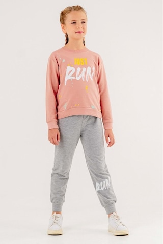 Run Baskılı 2 Ip Mevsimlik Kız-erkek Takım - Coppa -pudra-gri - 5 Yaş Çok Renkli