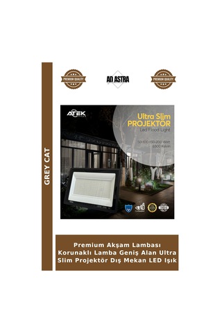 Premium Akşam Lambası Korunaklı Lamba Geniş Alan Ultra Slim Projektör Dış Mekan Led Işık