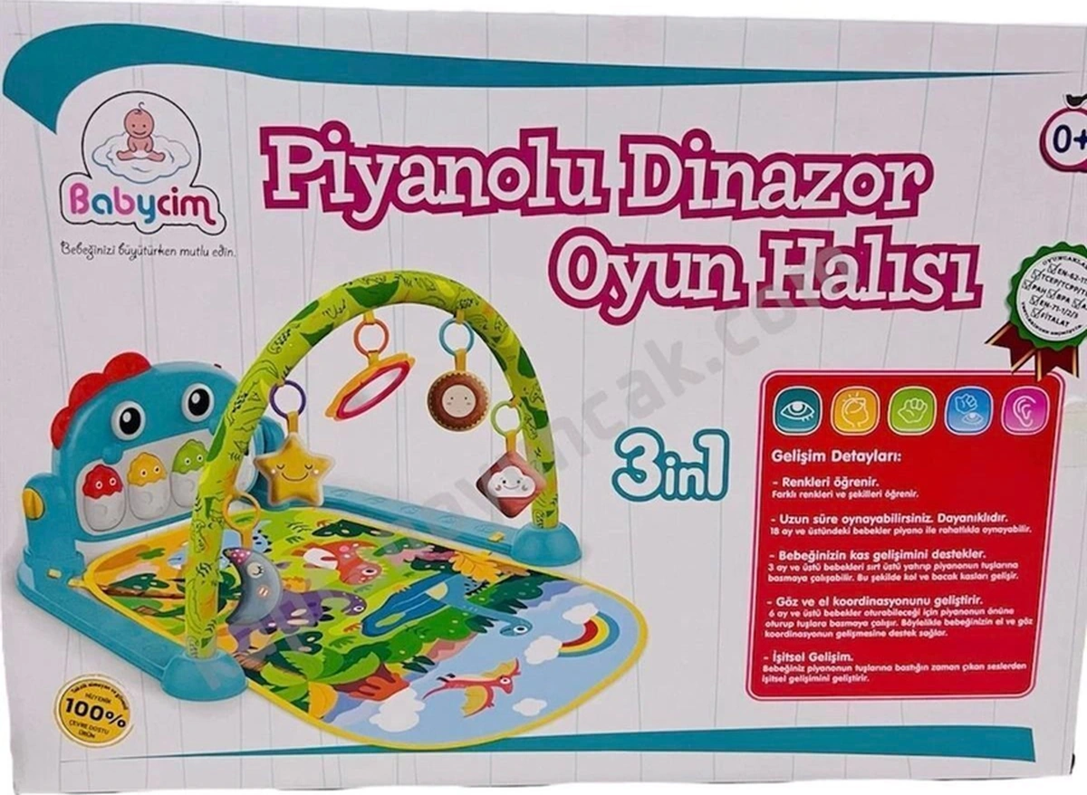 Piyanolu Dinozor Oyun Halısı