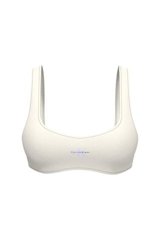 Calvin Klein Kadın Beyaz Logo Detaylı Bralet Bikini Üstü-13575 Beyaz