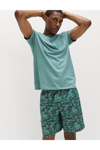 Marks & Spencer Desenli Pijama Takımı T07000100 Mavi