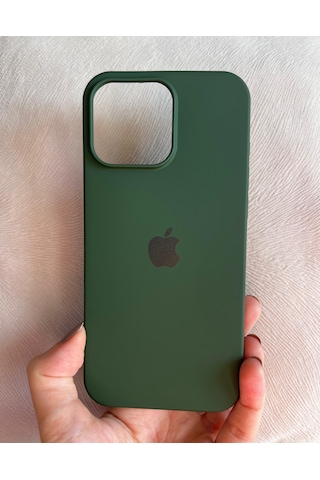 Apple Uyumlu iPhone 16 Pro Max Logolu İçi Kadife Silikon Lansman Kılıf