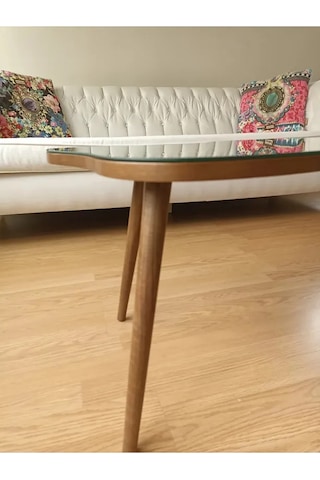 Fawdecor Aynalı Masif Ahşap Orta Sehpa - 100 X 64 Cm Ceviz
