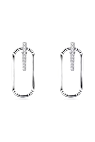 Timeless Series Işıltılı Çiftli Modern Sadelik Kadın Gümüş Küpe