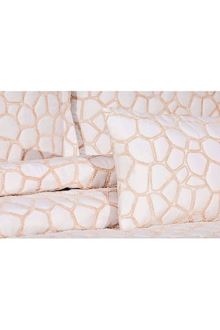 Bonne Maison Stone Bej 4 Parça Nakışlı Yatak Örtüsü Seti