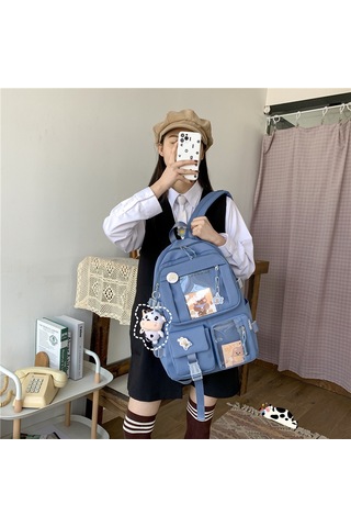 Suofeng Şık Ve Hafif Sırt Çantası - Okul Ve Seyahat İçin Pratik Çanta Siyah Siyah