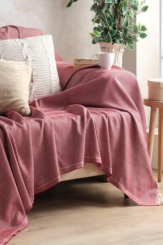 Miracolo Home Bordo Pamuklu Dekoratif Koltuk Örtüsü Set 170x230 Boyutlu Optimal Kaymaz Tasarım 2 Adet