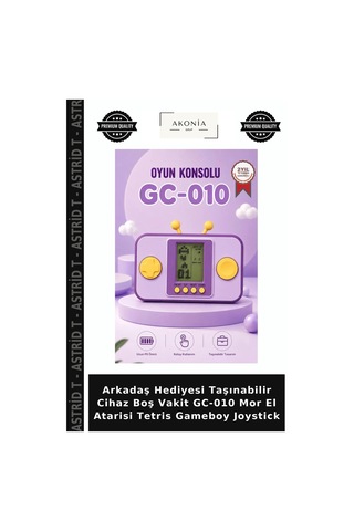 Arkadaş Hediyesi Taşınabilir Cihaz Boş Vakit Gc-010 Mor El Atarisi Tetris Gameboy Joystick