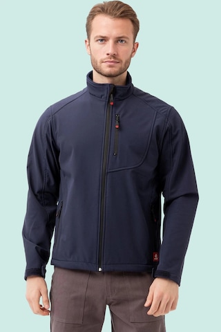 Erkek Kışlık Su Geçirmez Softshell Mont Salina İtici Rüzgar Outdoor Lacivert