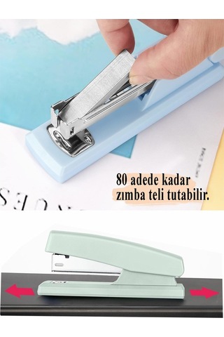 Açık Pembe Zımba Makinesi No:10 1 Adet Küçük Zımba Makinası Ve Teli 15 20 Sayfa Ofis Büro Okul Öğrenci Küçük Boy