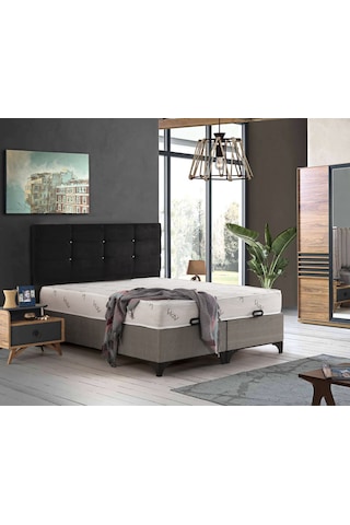 Azra Yatak Mobilya Çift Kişilik Yatak + Baza + Başlık (Ortopedik Yatak)