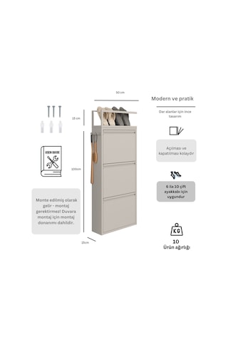 Kapaklı Metal Ayakkabılık, 3 Ve 4 Kapaklı, Aksesuarlı Çeşitli Gri-teliklik Standlı Ayakkabılık
