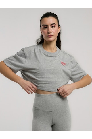 Everlast Ever Essentials Comfort Gri Melanj Kadın Crop Tişört Gri Melanj