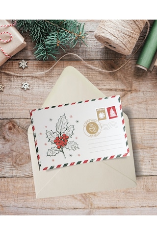 Yılbaşı Kokina Temalı Kartpostal Seti, Yeniyıl, Noel, Tebrik Ve H