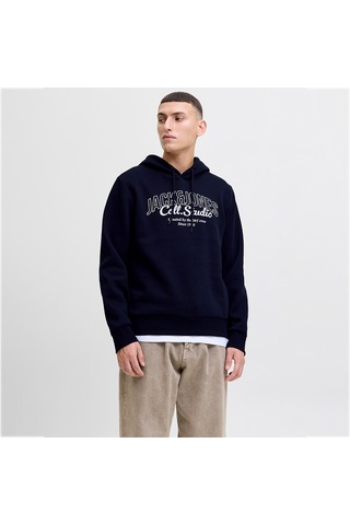 Jack & Jones Jack&jones Makoto Erkek Lacivert Kapüşonlu Sweatshirt Lacivert