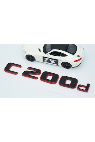 Dk Tuning C 200d Bagaj Kırmızı Siyah Abs Yazı Logo Benz İle Uyuml