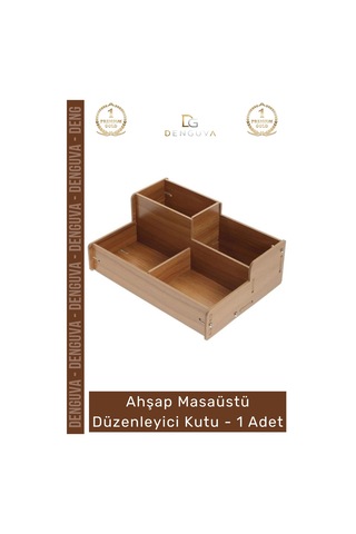 Ahşapdüzenleyici Ofis Çalışma Masası Organizer Kalemlik Bölmeli Doğal Şık Ahşap Masaüstü Düzenleyic Çok Renkli