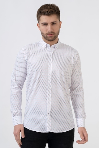 White Stone Ávila G2309 Regular Fit Pamuklu Likralı Gömlek Desenli L Çok Renkli