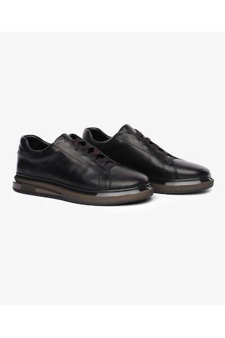 Greyder 64726 Erkek Hakiki Deri Lastikli Sneaker Ayakkabı Siyah