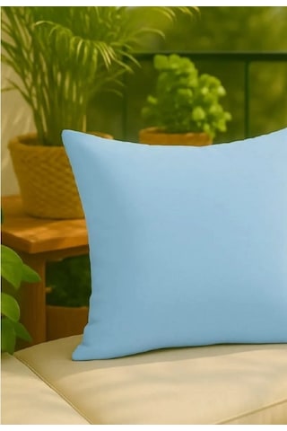 Keten 43x43 Kırlent Kılıfı 2'liı Fermuarlı Evtex Açik Mavi