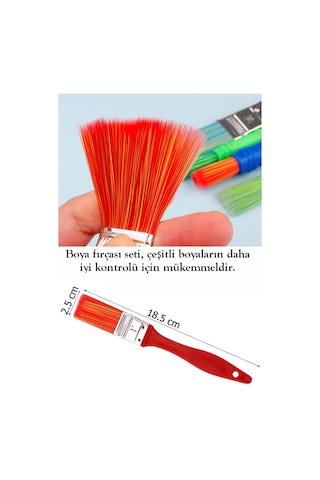 Fırça Seti 6 Lı Plastik Sap Resim Fırçası 1 Paket Suluboya Akrilik Boya Guaj Boya Yağlı Boya Fırca Seti